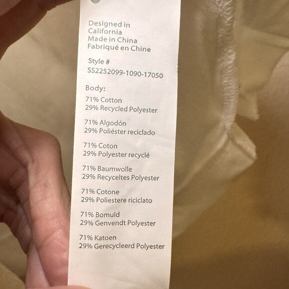 Fabletics Island Terry Boxy Button Up womens Large cropped summer beachy swim - Picture 7 of 8